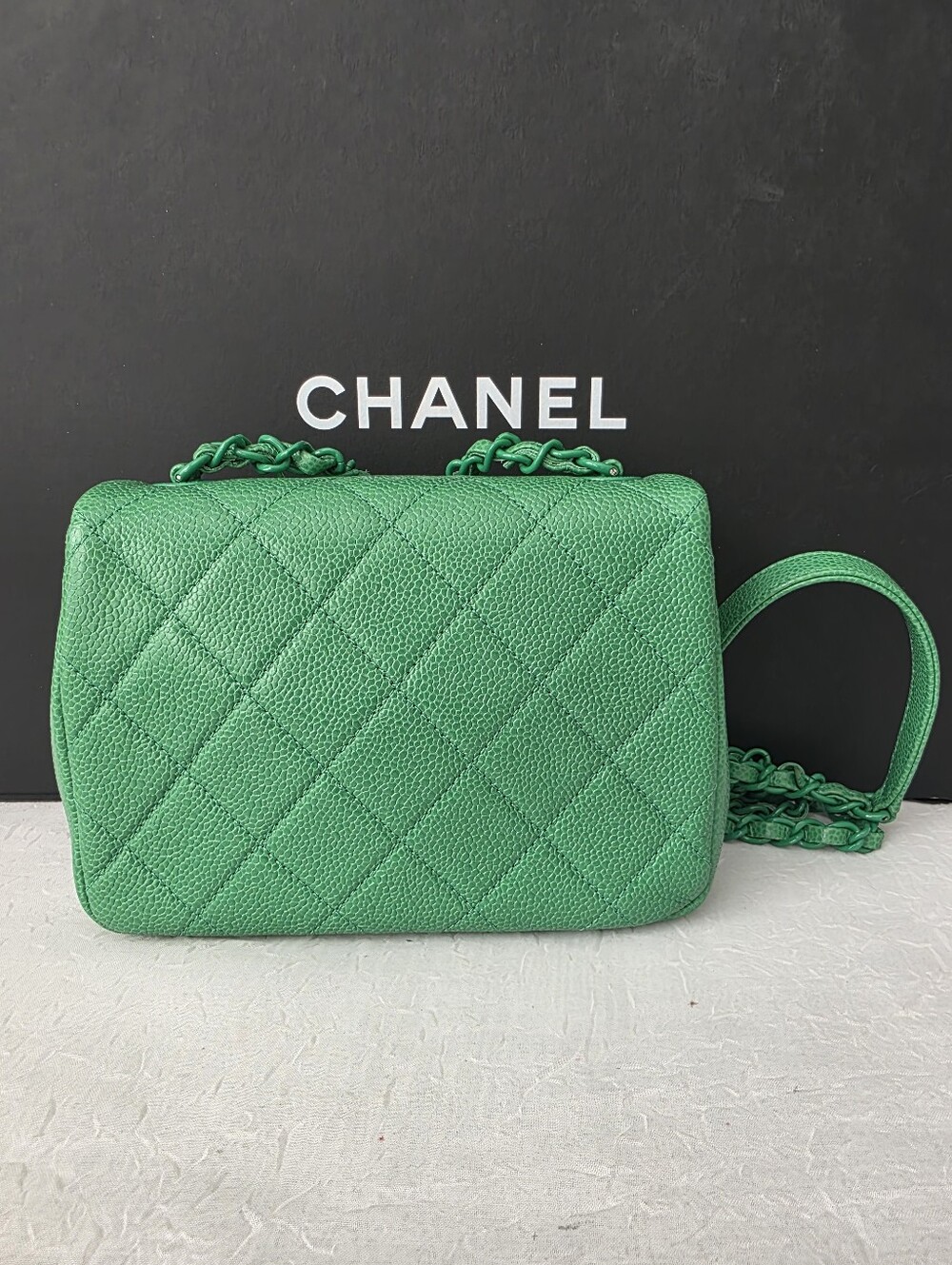 Auth CHANEL Quilted Caviar Incognito Mini Flap Crossbody Bag - Picture 2 of 11